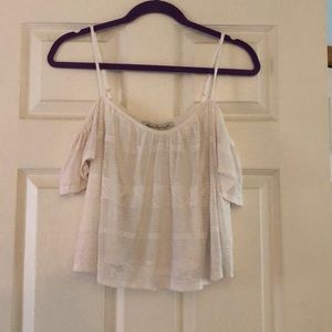 Off the shoulder white shirt